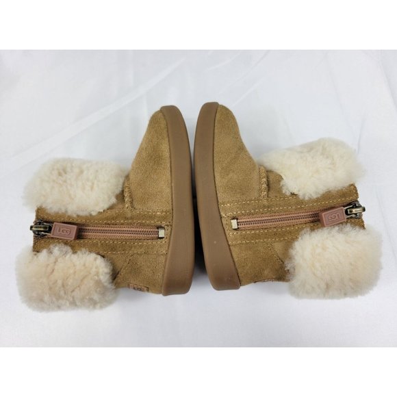 Ugg Ramona Sheepskin Leather Chestnut Brown Boots Infant Size 04/05 1095571I - Picture 9 of 12